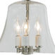 Greenwich 3 Light 10 inch Pewter Bell Jar Pendant Ceiling Light in Satin Nickel