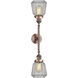 Franklin Restoration Chatham 2 Light 16 inch Antique Copper Bath Vanity Light Wall Light in Clear Glass, Franklin Restoration