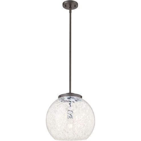 Franklin Restoration White Mouchette 1 Light 13.75 inch Oil Rubbed Bronze Stem Hung Pendant Ceiling Light