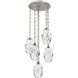 Ellisse 5 Light 20.5 inch Beige Silver Multi-Pendant Ceiling Light in Clear Optic, Oval Chain