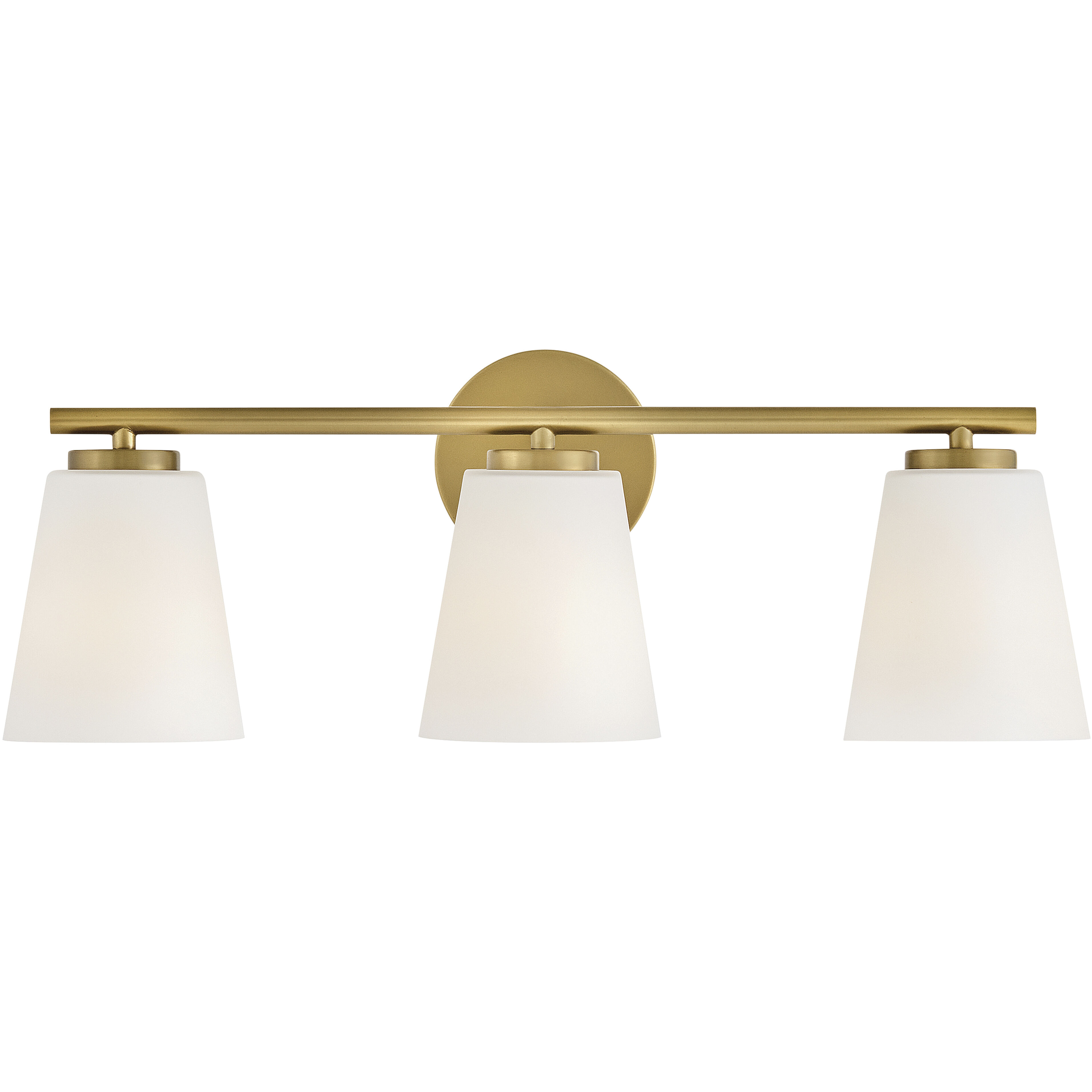 Bri 3 Light 24 inch Lacquered Brass Bath Light Wall Light