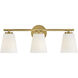 Bri 3 Light 24 inch Lacquered Brass Bath Light Wall Light