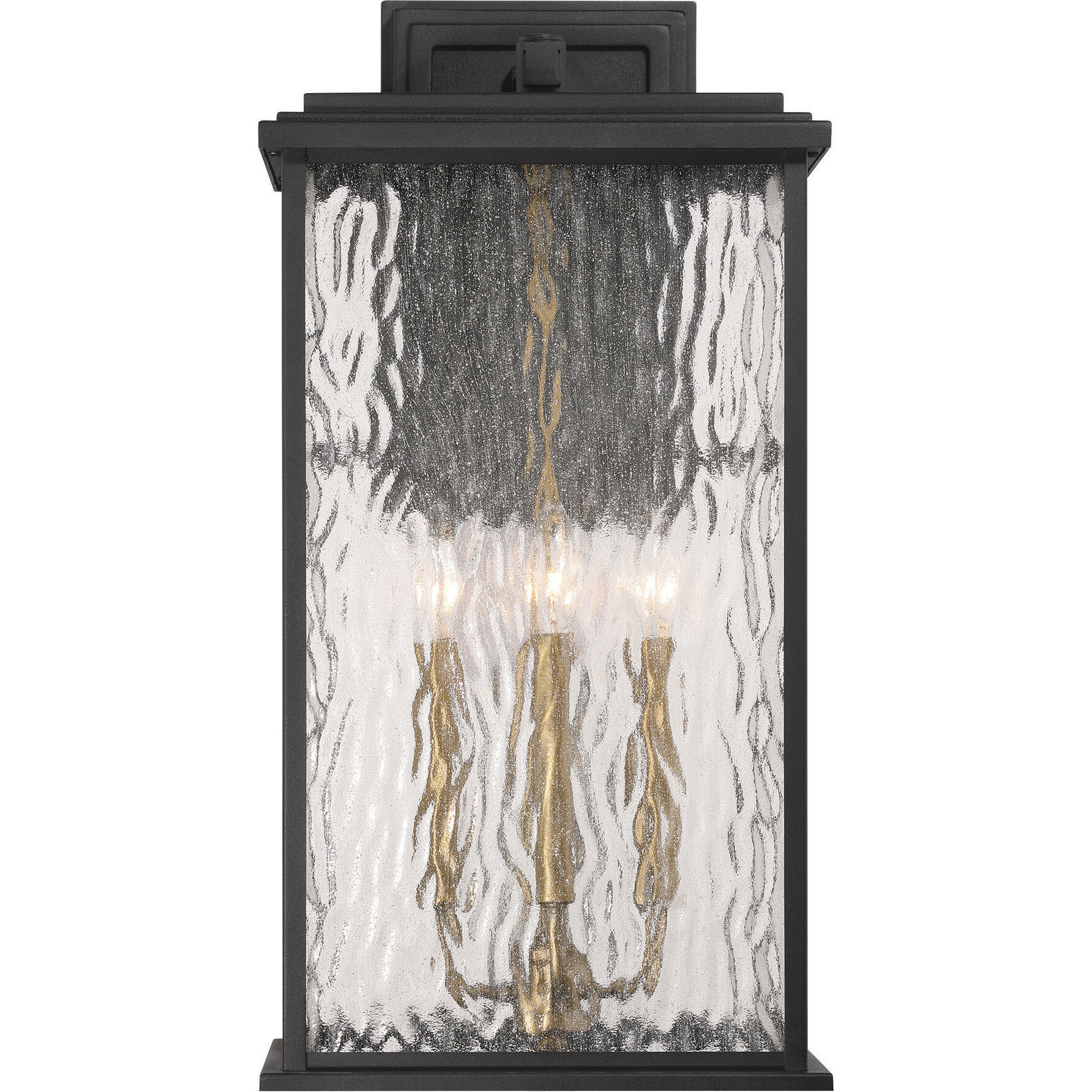 Estate 4 Light 24 inch Black and Brass Outdoor Wall Sconce