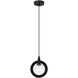 Astro 1 Light 7.5 inch Black Pendant Ceiling Light in Black and Clear