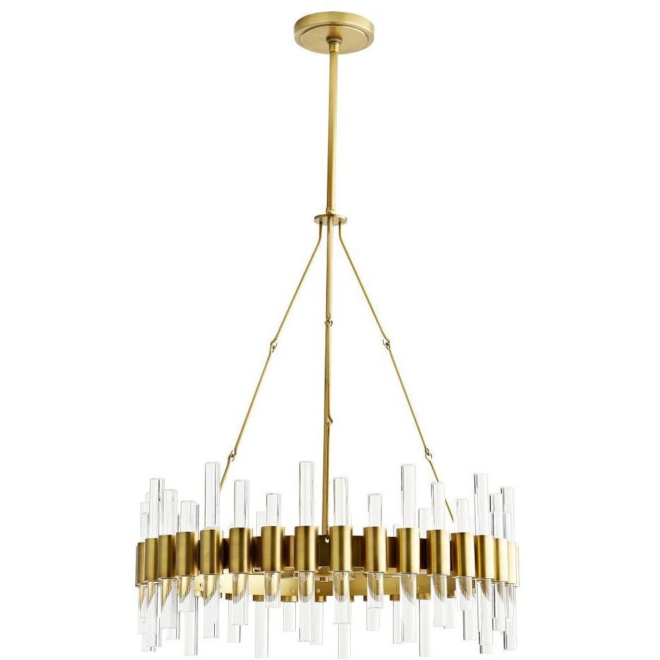 Haskell 8 Light 26 inch Antique Brass Chandelier Ceiling Light