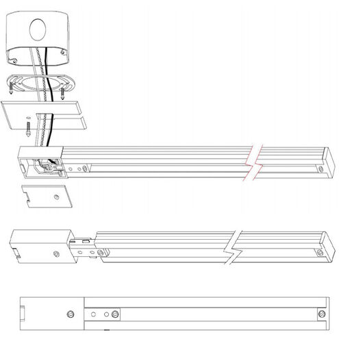 L Track 120 Brushed Nickel Track Component Ceiling Light
