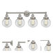 Beacon 4 Light 33.5 inch Brushed Satin Nickel Bath Vanity Light Wall Light