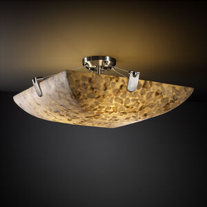 Alabaster Rocks 8 Light 39 inch Brushed Nickel Semi-Flush Bowl Ceiling Light in Square Bowl, Incandescent