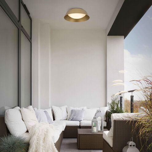 Pez LED 11 inch Painted Brass Outdoor Flush Mount