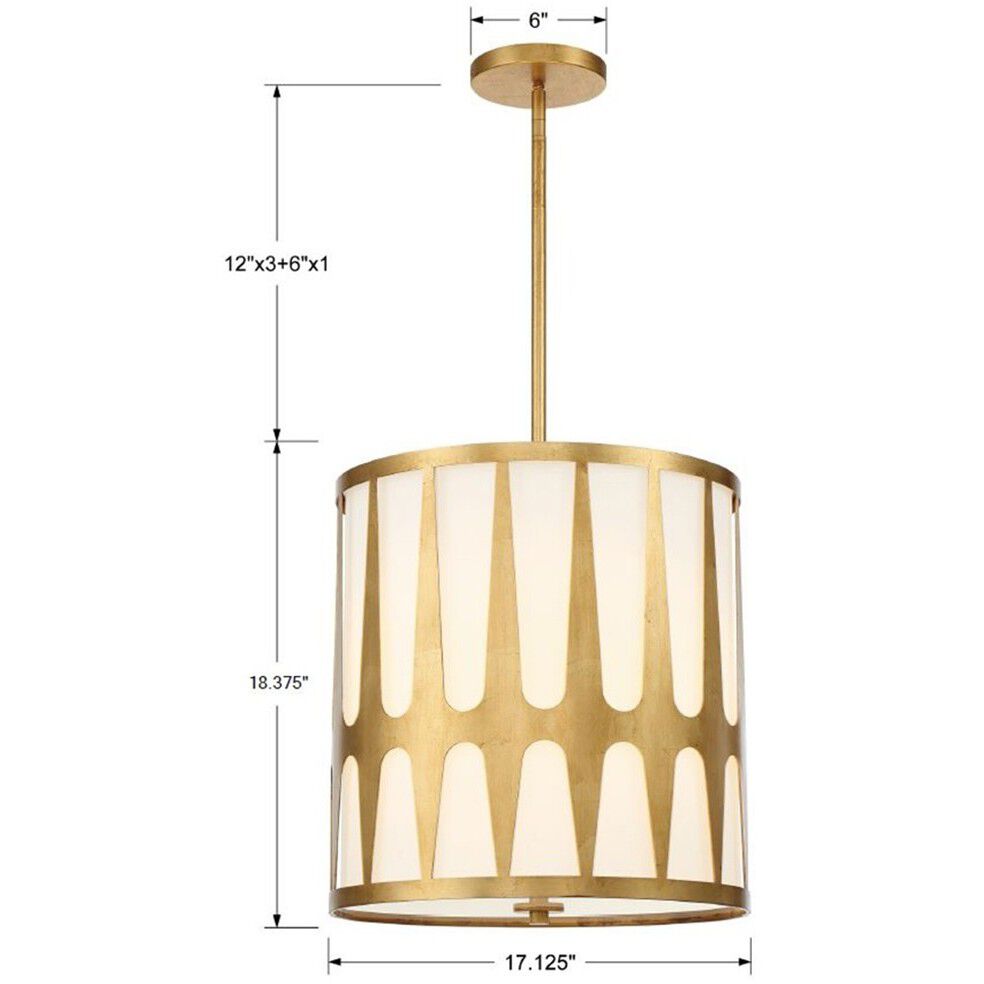 Royston Pendant Ceiling Light in Antique Brass and Black