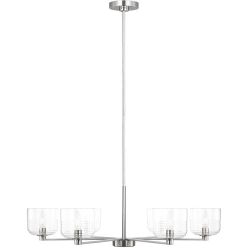 Drew & Jonathan Lochdale 6 Light 33.88 inch Brushed Nickel Chandelier Ceiling Light, Large