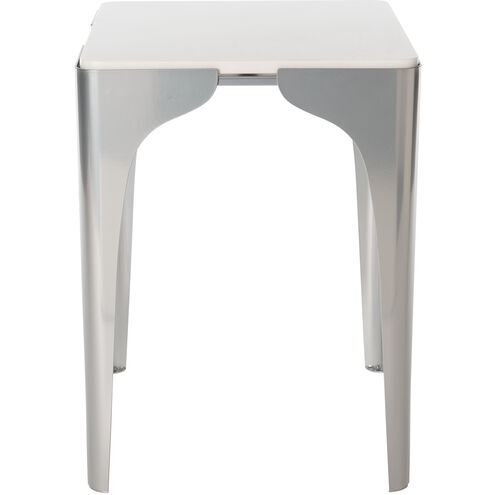 Cove 24.4 X 22.4 inch White Side Table, Marble Top