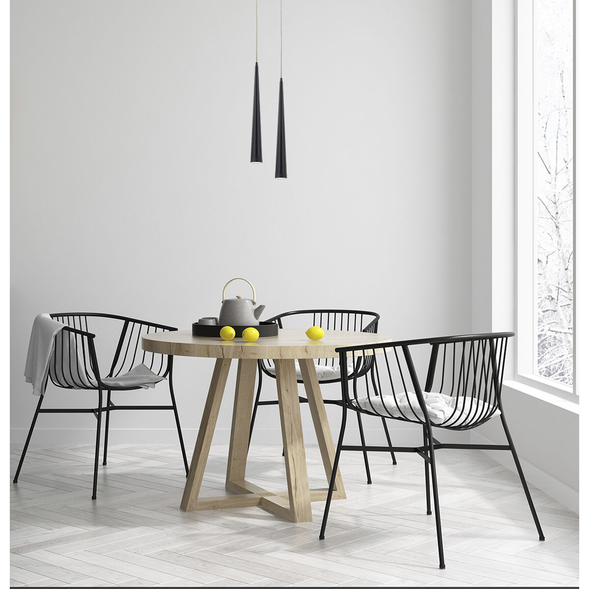 Sliver 1 Light 2.75 inch Black Pendant Ceiling Light, Medium