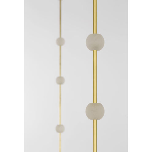 Anne-Marie Barton Marcell Linear Chandelier Ceiling Light in Antique-Burnished Brass