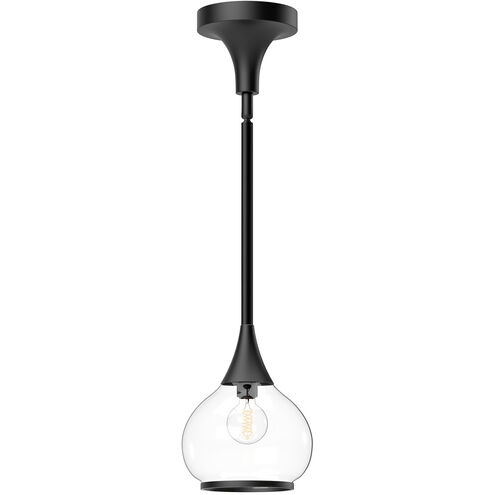 Alora Mood Hazel 1 Light 6.63 inch Matte Black Pendant Ceiling Light in Clear