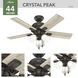 Crystal Peak 44 inch Noble Bronze with Natural Oak/Golden Maple Blades Ceiling Fan