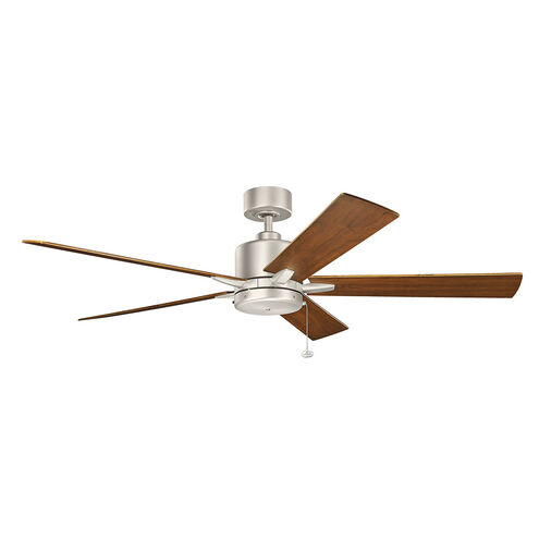 Lucian II 60 inch Brushed Nickel with Walnut Blades Ceiling Fan