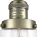 Franklin Restoration Dover LED 5 inch Antique Brass Mini Pendant Ceiling Light in Clear Glass, Franklin Restoration