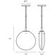 Cantina LED 12 inch Satin Black Pendant Ceiling Light in Poured White Glass
