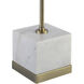 Volos 27 inch 100 watt Antique Brass and White Table Lamp Portable Light