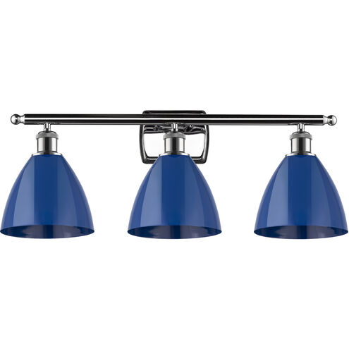 Ballston Plymouth Dome LED 27.5 inch Polished Chrome Bath Vanity Light Wall Light in Matte Blue