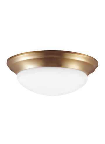 Nash 3 Light 16.75 inch Satin Brass Flush Mount Ceiling Light