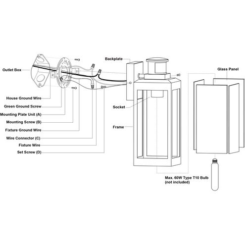 Kinzie Textured Black Outdoor Motion Sensor