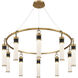 Abel LED 45 inch Matte Black with Warm Brass Accents Chandelier Ceiling Light