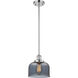 Ballston Large Bell 1 Light 8 inch Polished Chrome Pendant Ceiling Light in Light Smoke Glass, Ballston
