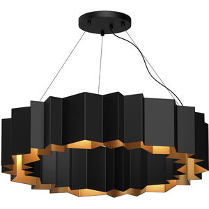 Akira 30.13 inch Black and Gold Chandelier Ceiling Light