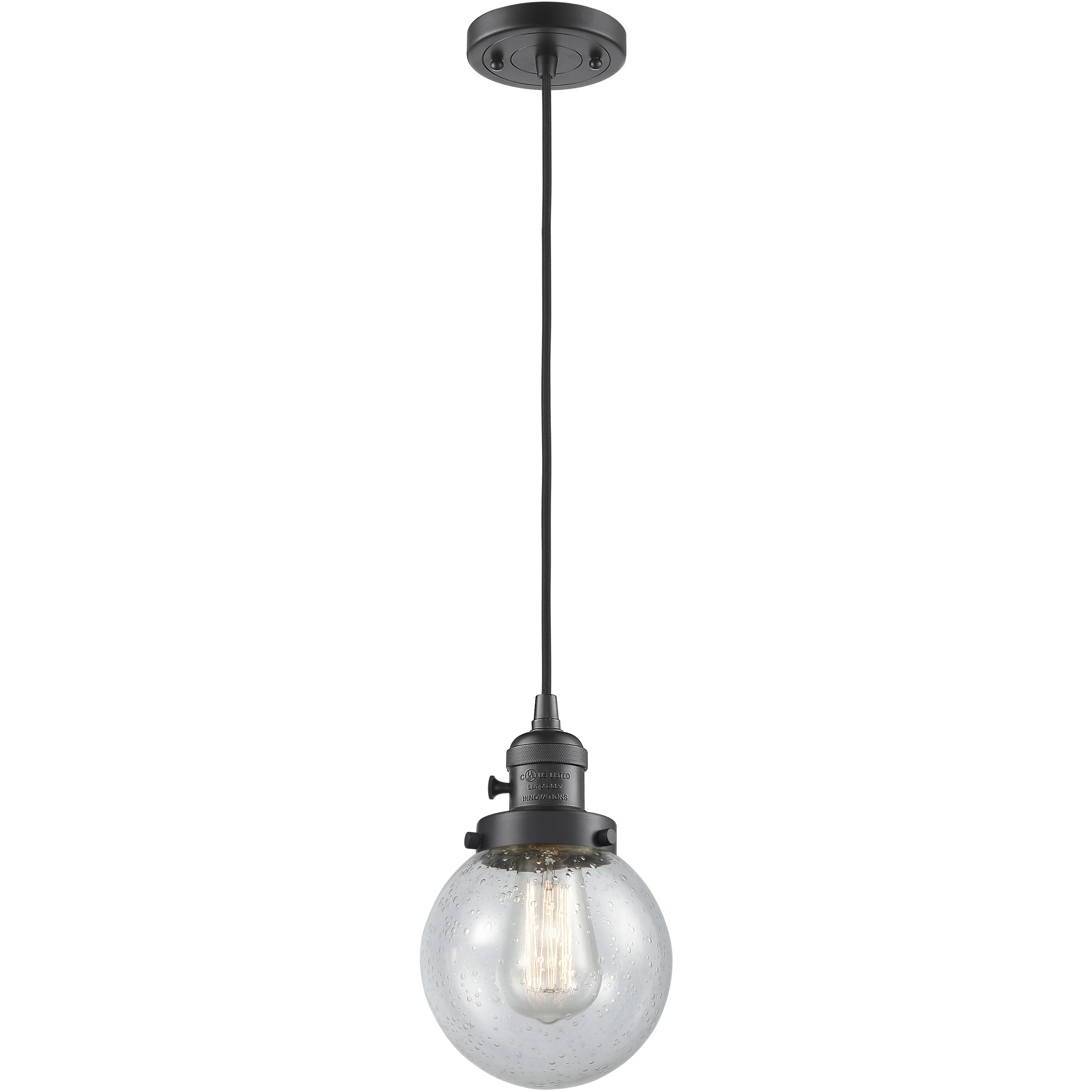 Franklin Restoration Beacon LED 6 inch Oil Rubbed Bronze Mini Pendant Ceiling Light in Seedy