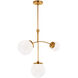 kate spade new york Prescott LED 27 inch Soft Brass Chandelier Ceiling Light in White Glass, Small