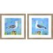 Salty Gull Blue and White and Gray and Green Framed Art, Propac