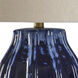 Albany 38.5 inch 150 watt Navy Reactive Glaze and Brass Table Lamp Portable Light