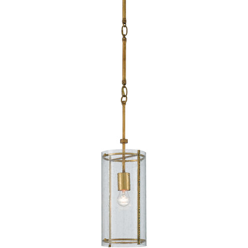 Chase 1 Light 7 inch Dark Contemporary Gold Leaf Pendant Ceiling Light
