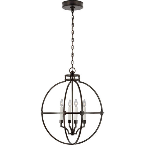 Chapman & Myers Lexie LED 24 inch Aged Iron Globe Lantern Pendant Ceiling Light