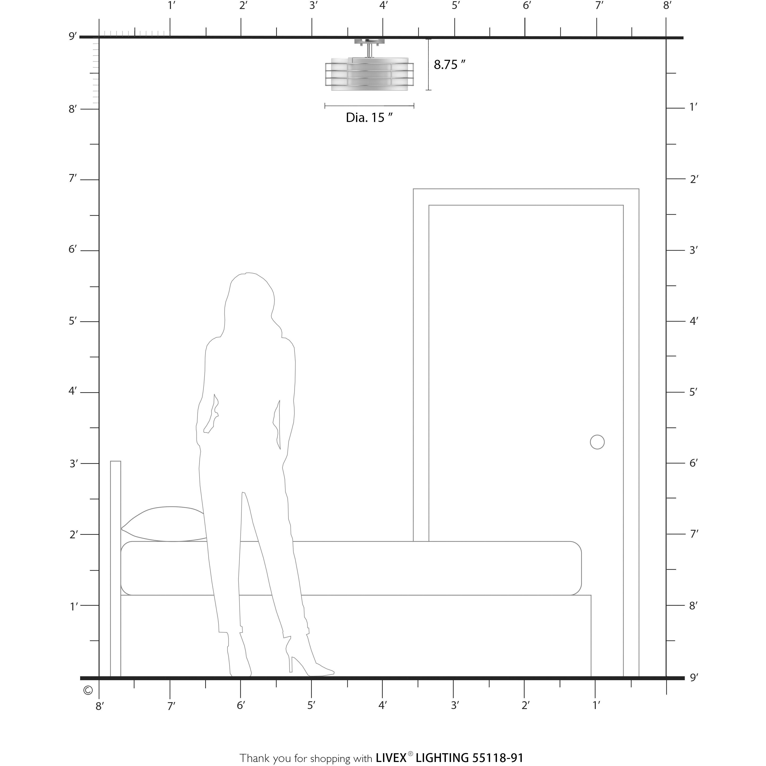 Blanchard 3 Light 15 inch Brushed Nickel Semi Flush Mount Ceiling Light, Large
