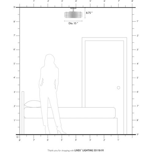 Blanchard 3 Light 15 inch Brushed Nickel Semi Flush Mount Ceiling Light, Large