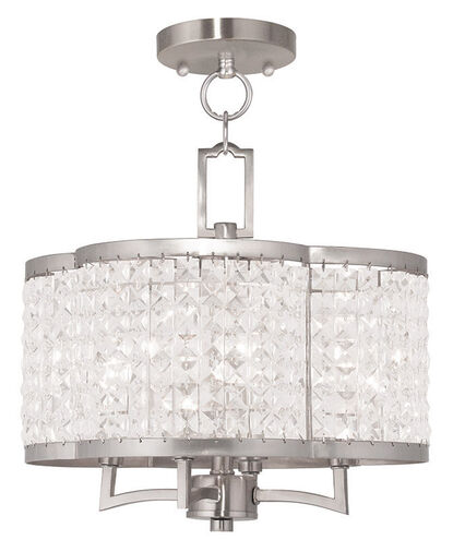 Grammercy 4 Light 14 inch Brushed Nickel Convertible Mini Chandelier/Ceiling Mount Ceiling Light