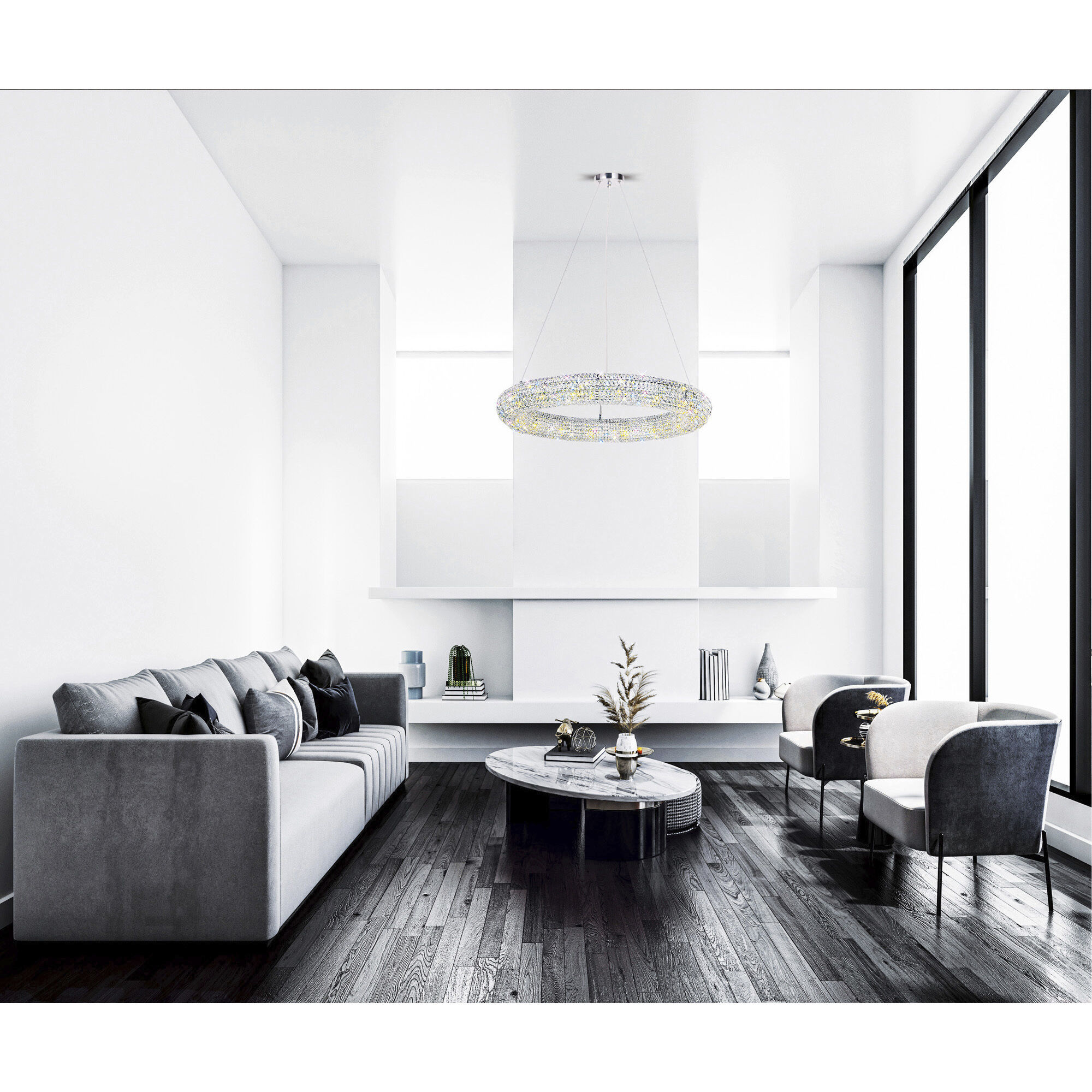 Veronique 12 Light 32 inch Chrome Down Chandelier Ceiling Light