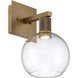 Port Nine LED 8 inch Antique Brushed Brass Wall Sconce Wall Light in Clear