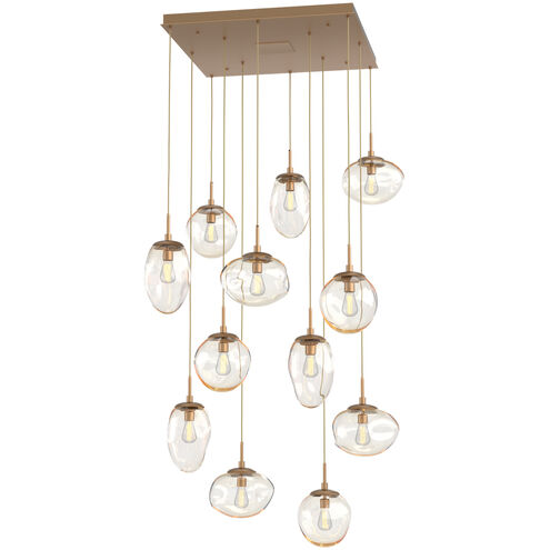 Cosmos Incandescent 12 Light Novel Brass Multi-Pendant Ceiling Light in Amber Cosmos