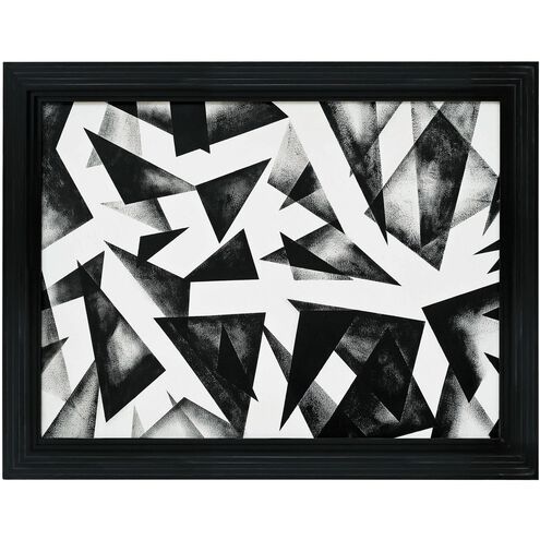 Spray Lines II Gloss Black Framed Wall Art