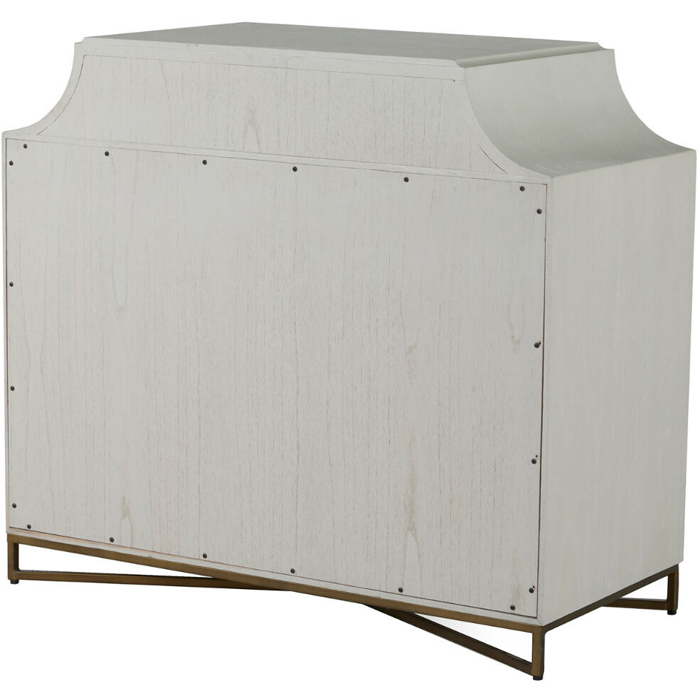 Kirsten Cerused White / Cerused Coal / Stained Brass Chest