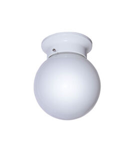 Dash 1 Light 6 inch White Flushmount Ceiling Light