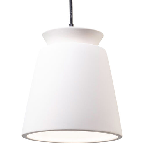 Radiance Collection 1 Light 8 inch Tierra Red Slate with Brushed Nickel Pendant Ceiling Light