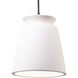 Radiance Collection LED 8 inch Mocha Travertine with Polished Chrome Pendant Ceiling Light