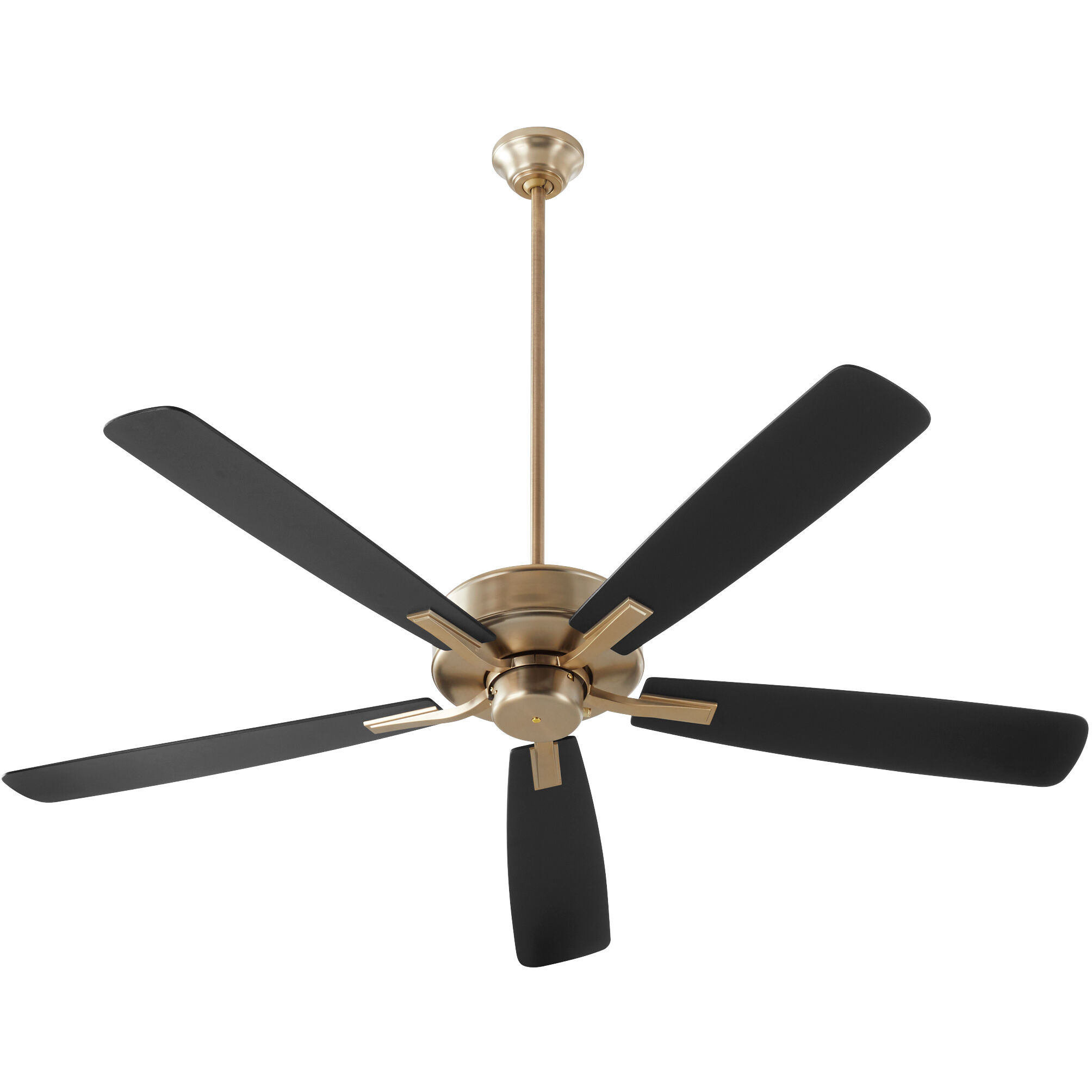 Ovation 60 inch Aged Brass with Matte Black/Walnut Blades Ceiling Fan
