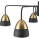 Milla 5 Light 32 inch Charcoal Black and Brushed Gold Chandelier Ceiling Light
