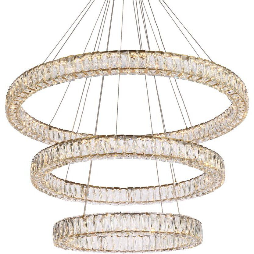 Monroe 3 Light 41 inch Gold Chandelier Ceiling Light